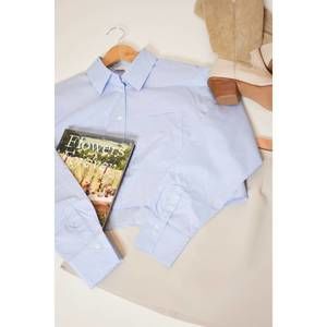 NEW SHEER TREND women's bailey button down in blue